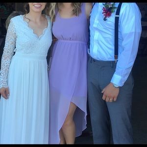 Purple Dress with Strap Detailed Back